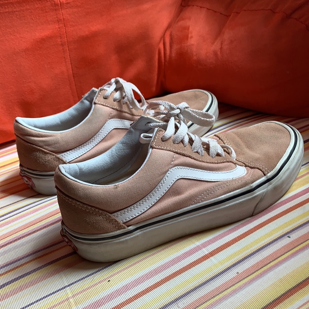 Pink low stripe vans - only worn a couple times!!
